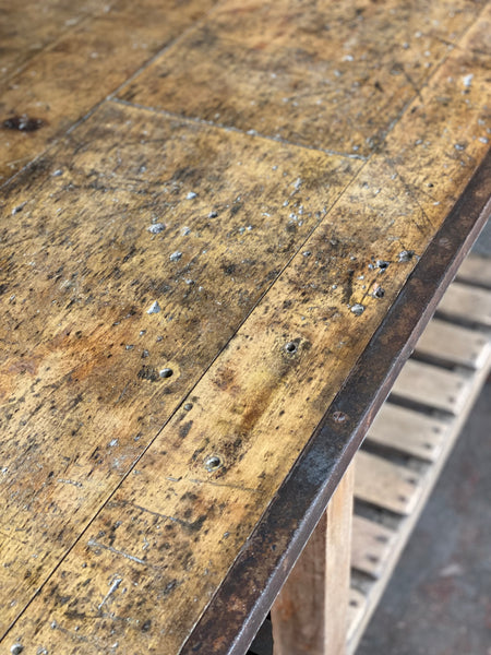 Early 20th Century Pine Industrial Kitchen Island