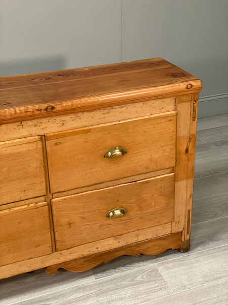 19th Century Pine Bank Of Drawer’s