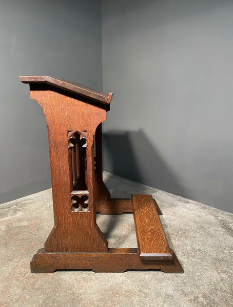 19th Century Gothic Oak Church Lectern Prayer Kneeling Stand