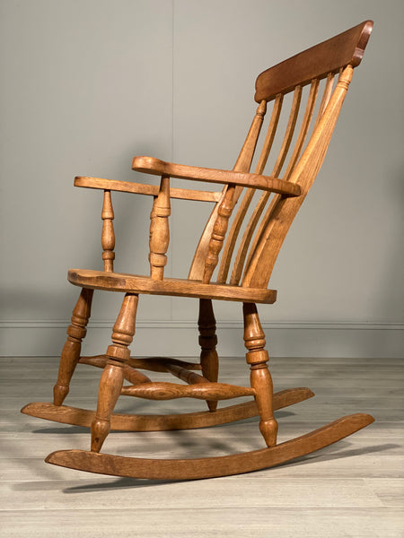 Large Antique Oak Rocking Chair