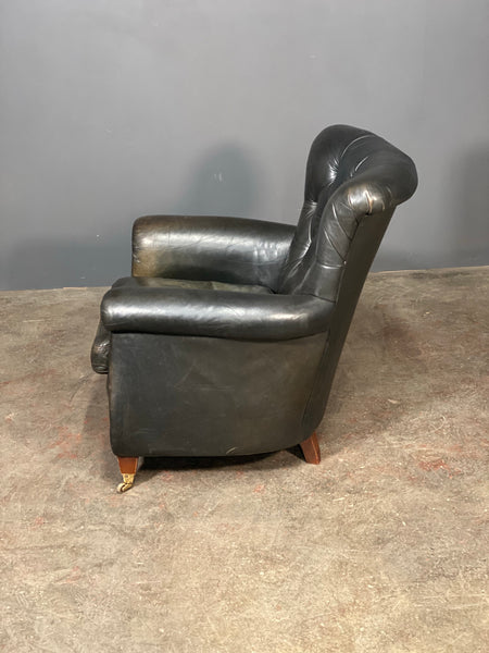 20th Century Dark Green Chesterfield Leather Armchair