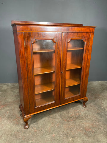 Antique Edwardian Mahogany Glazed Bookcase