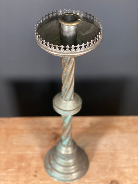 Large 19th Century Silver Plated Bronze Church Candlestick