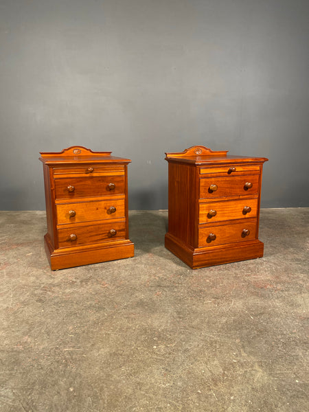 Pair Of 20th Century Solid Mahogany Bedside Cabinets