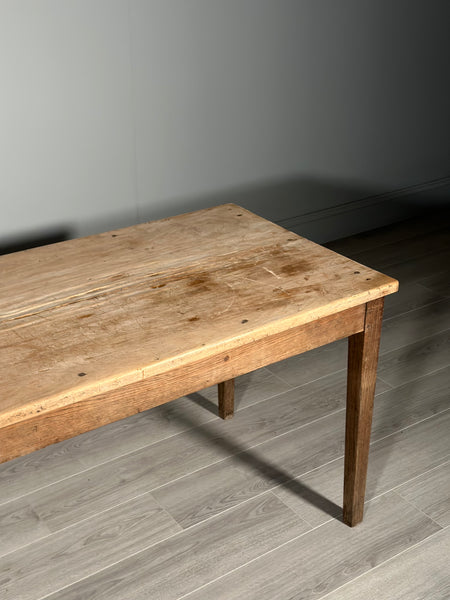 Antique Sycamore Top French Dining Table