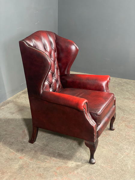 A Petite Chesterfield Wing Back Armchair