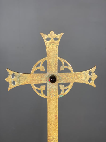 19th Century Brass Church Altar Cross