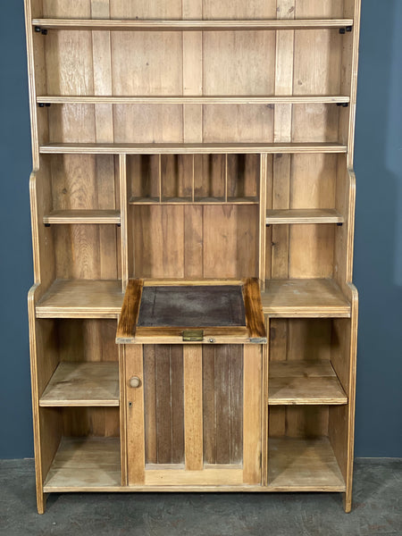 Edwardian Waterfall Bookcase Writing Desk