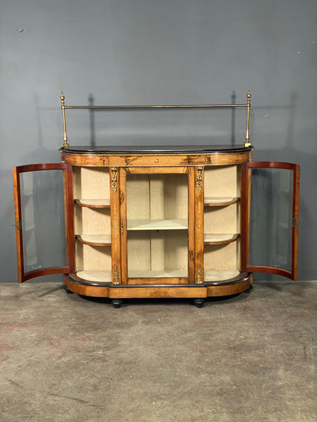Victorian Walnut Bow Fronted Credenza