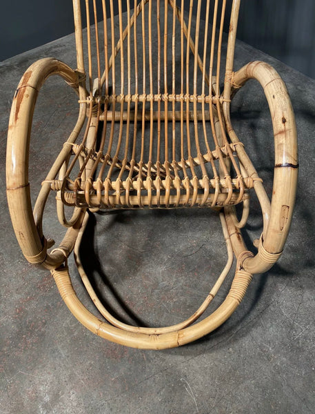 Mid Century Franco Albini Bamboo Rocking Chair
