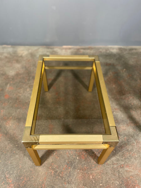 Pair Of 20th Century Anodized Brass Smoked Glass Side Tables