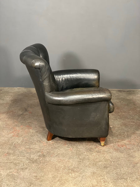 20th Century Dark Green Chesterfield Leather Armchair