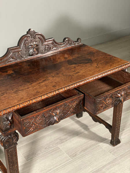 19th Century Carved Oak Greenman Table