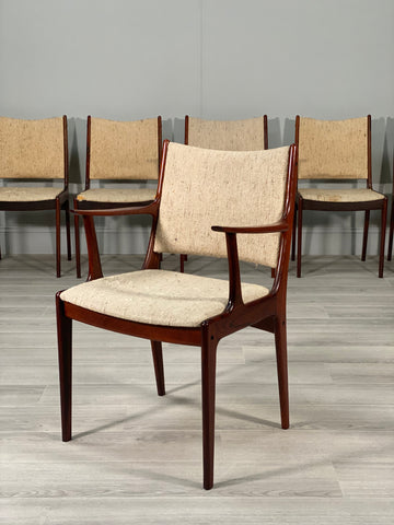 Set Of Seven Danish Rosewood Chairs By Johannes Andersen