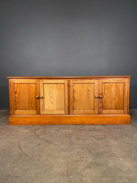 Large 7ft Pitch Pine Church Vestry Cupboard c1905