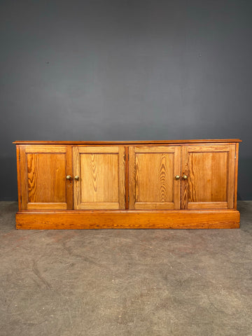 Large 7ft Pitch Pine Church Vestry Cupboard c1905