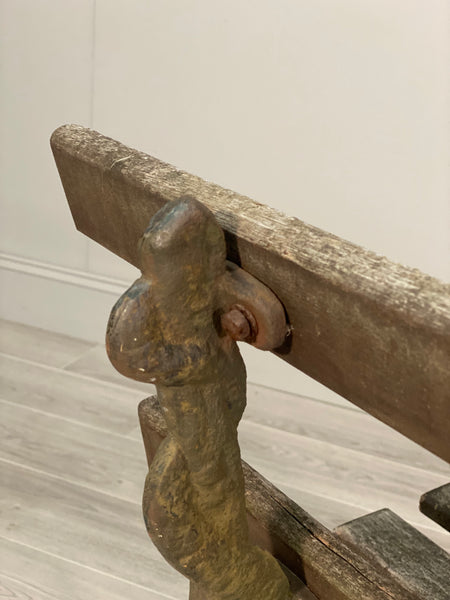 19th Century Serpent Garden Bench In Original Condition