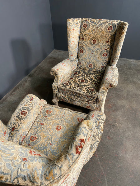 A Pair Of 20th Century Antique Floral Armchairs By Beresford And Hicks