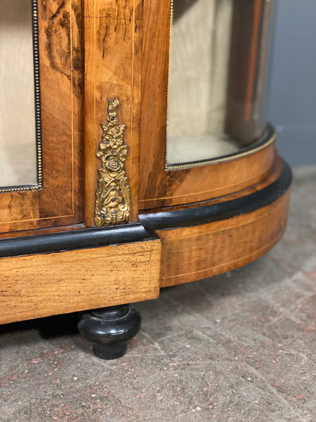 Victorian Walnut Bow Fronted Credenza