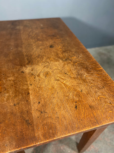 Antique Oak Church Table Desk With End Drawer c1905