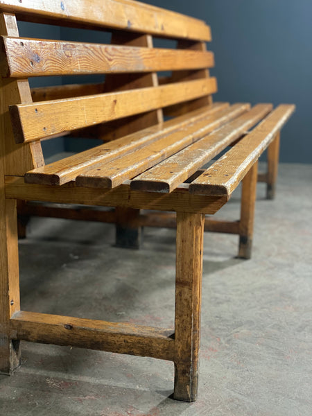 Mid 20th Century Back to Back Pine Bench