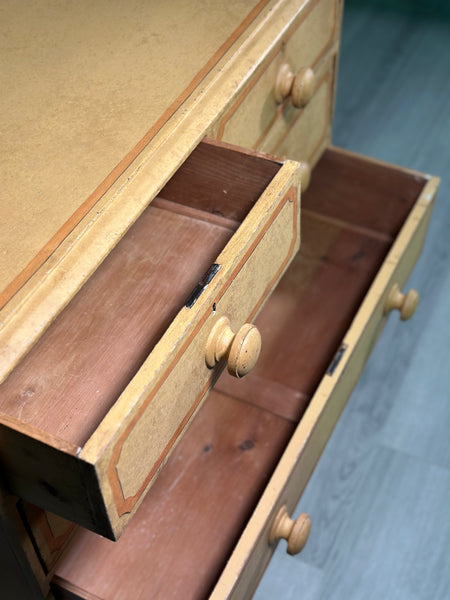 19th Century Pine Chest Of Drawers In Original Paint