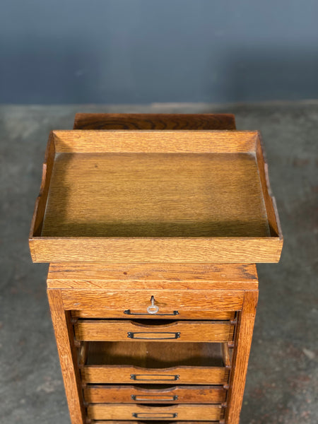 Oak Tambour Door Filing Cabinet c1910