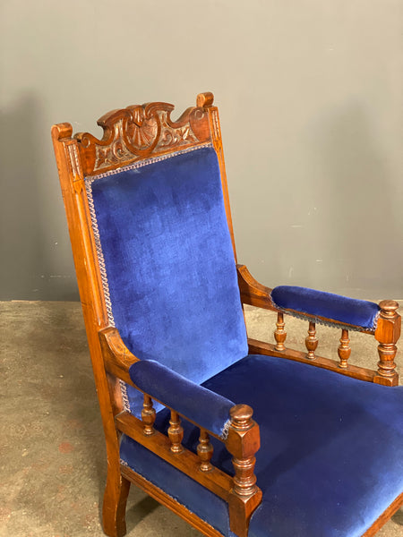 Antique Walnut Library Chair