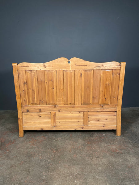 20th Century Antique Pine Settle With Drawers