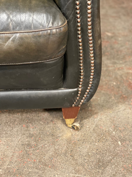 20th Century Dark Green Chesterfield Leather Armchair