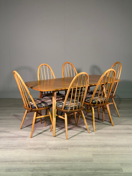 Vintage Ercol Dining Table And Six Chairs