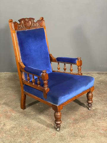 Antique Walnut Library Chair