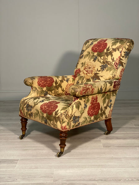 19th Century Howard Style Willoughby Armchair With Cope Castors