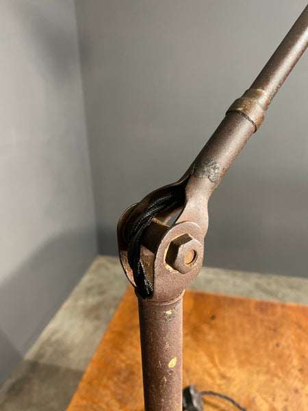 Large Antique Dugdill Industrial Angle poise Desk Lamp c1930
