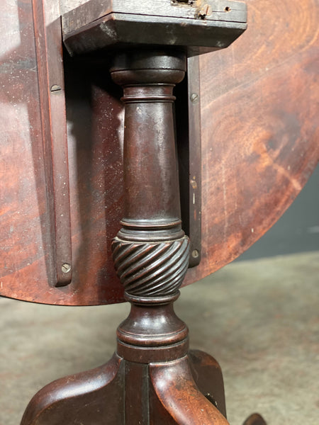 Georgian Mahogany One Piece Tilt Top Tripod Table