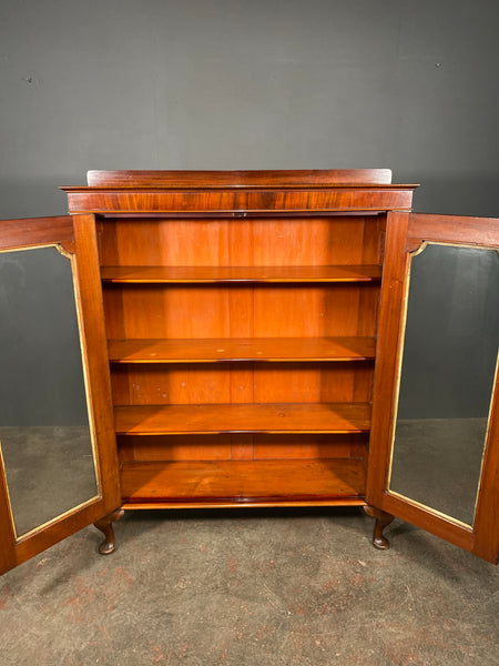 Antique Edwardian Mahogany Glazed Bookcase