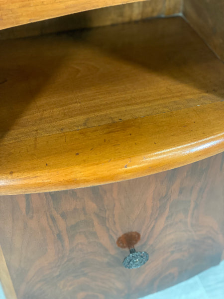 Pair of Art Deco Walnut Bedside Cabinets