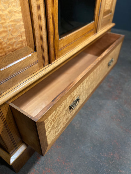 Edwardian Satin Walnut Wardrobe With Drawer