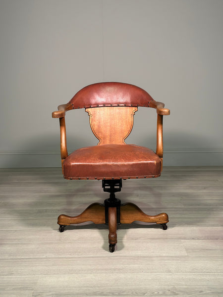 Art Deco Leather Desk Chair