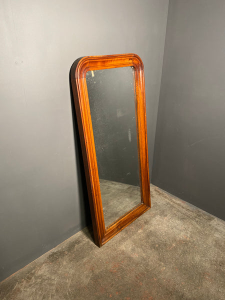 Large Victorian Mahogany Mirror With Distressed Mercury Plate