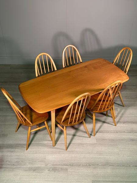 Vintage Ercol Dining Table And Six Chairs