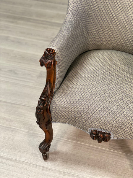 19th Century Carved Rosewood Armchair