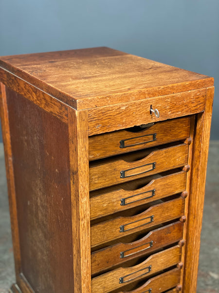 Oak Tambour Door Filing Cabinet c1910