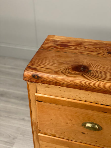 19th Century Pine Bank Of Drawer’s