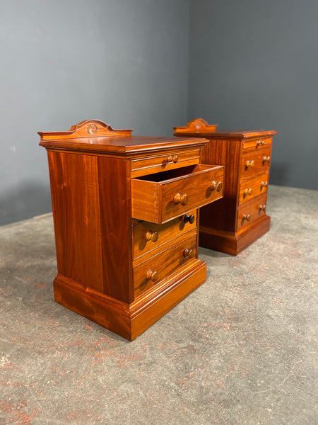 Pair Of 20th Century Solid Mahogany Bedside Cabinets