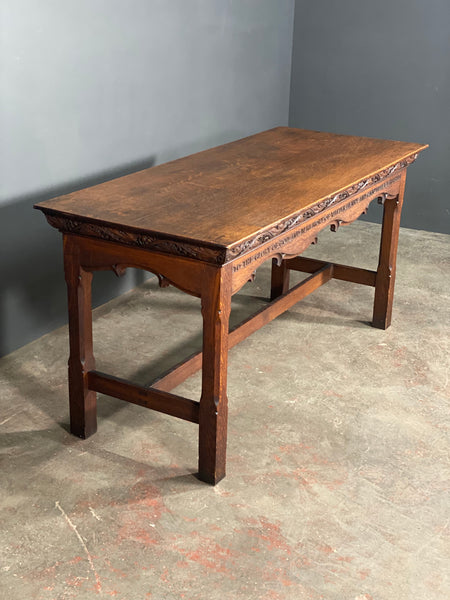 Victorian Carved Oak Church Altar Table