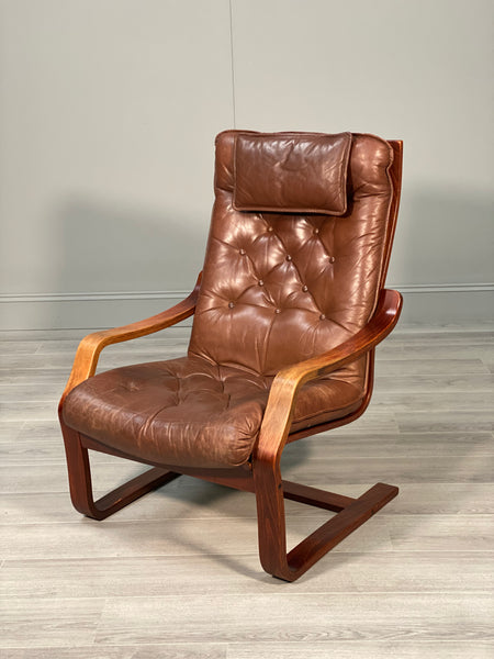 Mid 20th Century Danish Leather Armchair