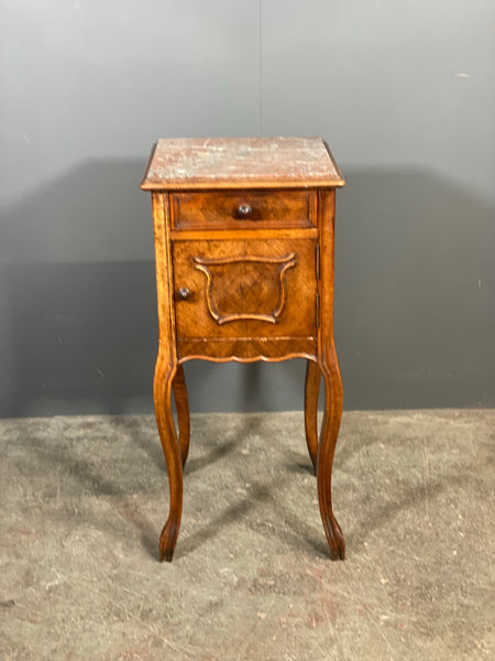 Antique Walnut French Bedside Cabinet
