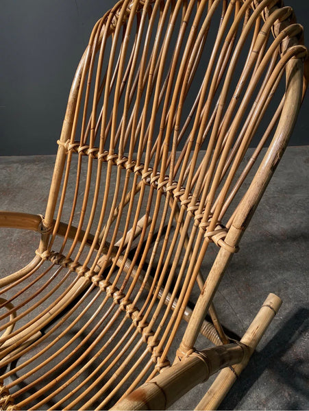 Mid Century Franco Albini Bamboo Rocking Chair