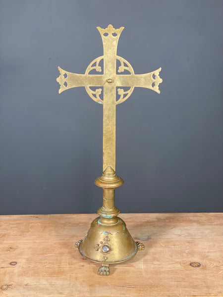 19th Century Brass Church Altar Cross